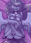  anthro anthrofied anus aries84 bedroom_eyes blush breasts equine female friendship_is_magic hair hair_over_eye hooves horn looking_at_viewer mammal my_little_pony nude open_mouth presenting princess_luna_(mlp) purple_theme pussy seductive sitting smile solo winged_unicorn wings 