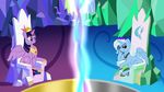  alternate_universe black_sclera crystals equine fascinating_eyebrow female friendship_is_magic horn horse mammal my_little_pony peytral pony sherokutakari throne tiara trixie_(mlp) twilight_sparkle_(mlp) winged_unicorn wings 