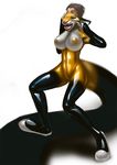  anthro breasts cat digital_media_(artwork) feline female fursuit latex_(artist) male mammal rubber solo suit transformation 