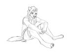  2014 anthro canine claws dog greyscale hair hoodie line_art male mammal monochrome shaded sitting sketch smoking tar0 thinking 