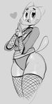  &lt;3 anthro cat feline female greyscale mammal monochrome nicole_watterson ninja solo standing sunibee the_amazing_world_of_gumball thick_thighs wide_hips 