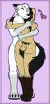  &lt;3 ambiguous_gender anthro canine collar cuddling duo girly hair hyena male mammal mohawk spots tattoo thatcatzoey tramp_stamp wolf zephyr 
