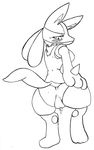  2014 anthro blush breasts butt canine clothed clothing cula female fur lucario mammal nintendo panties plain_background pok&eacute;mon pussy pussy_juice shirt solo spikes standing tank_top underwear video_games wet white_background 