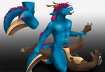  anthro anthro_on_feral bestiality butt chryseus dildo dragon duo feral gay interspecies kaeku male paws sdf_of_bc sex_toy size_difference staurikosaurus tongue 