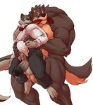  abdominal_bulge alpha_channel anal anal_penetration anthro balls bamwuff black_penis canine clothing cum duo erection gay haku_(maneater) huge_muscles humanoid_penis hyper hyper_penis male mammal markwulfgar muscles nude penetration penis precum sex size_difference stand_and_carry_position standing torn_clothing uncut vein veiny_penis wolf 