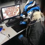 2014 anthro azur_(biological) biological black_skin blue_eyes blue_skin computer dragon drawing hoodie keyboard looking_at_viewer male mammal meme mouse rodent shaded solo white_skin 