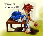  anal anal_penetration anthro bigger_version_at_the_source dinosaur drooling duo gatoh_(artist) gay hedgehog male mammal penetration raptor reptile saliva scalie sega sonic_(series) sonic_the_hedgehog sweat talin tongue toony wet wraps 