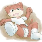  anthro blush boots briefs cat clothed clothing color cub feline kochimel lying male mammal nyago nyani_ga_nyander_nyander_kamen solo tighty_whities underwear young 