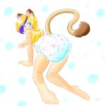  animal_ears blonde_hair blue_eyes blue_hair cat_ears cat_tail diaper feline female hair humanoid mammal nekomata rfswitched 