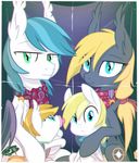  2014 band bat_pony blonde_hair cloud_skipper_(mlp) cub cutie_mark equestria-prevails equine family female feral fold friendship_is_magic green_eyes hair horse looking_at_viewer male mammal my_little_pony order pacifier pegasus photo pony scarf smile teal_eyes wings young 