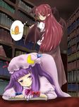  :&lt; bat_wings bespectacled book ginji74 glasses head_wings koakuma multiple_girls patchouli_knowledge snail touhou wings 