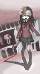  awara_chikako dutch_angle ga_geijutsuka_art_design_class hypercube kikai_(akita_morgue) saliva school_uniform shadow solo surreal zombie 