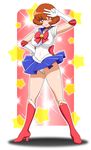  areolae arm_up back_bow bangs bashin_hayami battle_spirits battle_spirits:_shounen_toppa_bashin bishoujo_senshi_sailor_moon blue_sailor_collar blue_skirt blush bob_cut boots bow breasts brown_hair cameltoe choker cosplay covered_nipples elbow_gloves gloves hand_on_hip high_heels impossible_clothes impossible_shirt knee_boots kousaka_jun large_breasts lipstick looking_at_viewer magical_girl makeup mature one_eye_closed panties pantyshot pantyshot_(standing) pleated_skirt pose purple_eyes red_bow red_choker sailor_collar sailor_moon sailor_moon_(cosplay) sailor_senshi_uniform see-through shadow shirt shoes short_hair skirt skirt_lift smile solo sparkle standing star thighs underwear v wedgie white_gloves white_panties wind wind_lift 