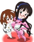  akiyama_mio ayanami_rei ayanami_rei_(cosplay) black_eyes black_hair blush bodysuit breasts brown_eyes brown_hair chibi cosplay evangelion:_2.0_you_can_(not)_advance from_above glasses hirasawa_yui k-on! large_breasts long_hair makinami_mari_illustrious makinami_mari_illustrious_(cosplay) medium_breasts multiple_girls nakao neon_genesis_evangelion nodoka_glasses pink_bodysuit plugsuit poking rebuild_of_evangelion red-framed_eyewear semi-rimless_eyewear short_hair under-rim_eyewear white_bodysuit 