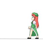  animated animated_gif blue_eyes china_dress chinese_clothes dress fire haou_shoukou_ken hong_meiling long_hair lowres niconico parody red_hair ryuuko_no_ken solo the_king_of_fighters touhou transparent_background urushi 