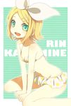  bad_id bad_pixiv_id bikini blonde_hair bow flat_chest green_eyes kagamine_rin konayama_kata project_diva project_diva_(series) solo swimsuit swimwear_(module) vocaloid 