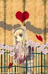  blonde_hair blue_eyes flower heart japanese_clothes john_hathway lace original solo thighhighs 