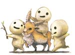  chibi elk horns kodama kodama_(artist) mononoke_hime no_humans riding yakuru 