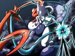  attack battle deoxys duel energy_ball epic fangs gen_1_pokemon gen_3_pokemon makumaku mewtwo no_humans pokemon pokemon_(creature) purple_eyes smoke tentacles yellow_eyes 