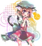  animal_ears bad_id bad_pixiv_id brown_hair cat_ears cat_tail chen earrings hat heart heart_tail jewelry komiya_hitoma multiple_tails short_hair solo tail touhou 