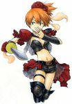  alternate_costume artist_request boots flower frills gym_leader kasumi_(pokemon) legband midriff pokemon red_hair rose shorts side_ponytail solo sword thigh_boots thighhighs weapon 
