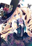  bad_id bad_pixiv_id blonde_hair blue_eyes blush box bug butterfly gift gift_box hat heart insect long_hair looking_at_viewer original solo valentine witch witch_hat yamadori_yoshitomo 