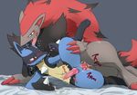  anal anal_penetration blush cum cum_in_ass cum_inside duo erection furukara gay knot lucario male nintendo penetration penis pok&eacute;mon tears video_games zoroark 