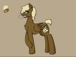  4:3 blonde_hair brown_eyes brown_fur cigarette cutie_mark equine feral fur hair male mammal my_little_pony pegasus plain_background solo tan_background unknown_artist wings 