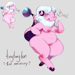  &lt;3 2014 anthro blue_eyes bonnie_(tingtongten) breasts chubby female flaaffy grey_background looking_at_viewer navel nintendo nipples nude open_mouth orb pink_body plain_background pok&eacute;mon pussy solo standing tingtongten video_games wide_hips 