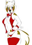  2012 anthro blush breasts canine clothed clothing collar dog female hair husky legwear mammal panties skimpy solo stockings underwear wolflady 