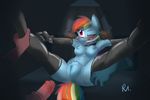  anthro bdsm bluecoffeedog bondage bound breasts clitoris elbow_gloves equine female friendship_is_magic gag gagged gloves group horse imminent_rape mammal my_little_pony nipples one_eye_closed pony pussy rainbow_dash_(mlp) rubber solo_focus 