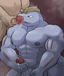  2014 abs balls biceps big_muscles cum cum_on_hand cum_on_tongue cumshot duo erection faceless_male gay hand_on_penis human humanoid interspecies licking machoke maldu male mammal masturbation muscles nintendo nipples nude orgasm pecs penis penis_grab plain_background pok&eacute;mon pok&eacute;philia precum sweat tongue tongue_out video_games 