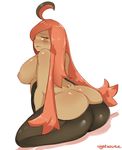  2014 anthro anthrofied big_breasts big_butt breasts butt digital_media_(artwork) female gourgeist hair lightsource looking_back nintendo plain_background pok&eacute;mon solo video_games white_background 