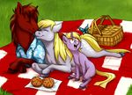  arthropod basket blanket butterfly cartoonlion cub derpy_hooves_(mlp) dinky_hooves_(mlp) equine eyes_closed fan_character female feral food friendship_is_magic grass group horn horse insect lying mammal muffin my_little_pony open_mouth pegasus picnic pony sitting unicorn wings young 