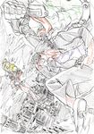  bad_id bad_pixiv_id color_trace colored_pencil_(medium) dio_brando ichihara2929 jojo_no_kimyou_na_bouken kuujou_joutarou multiple_boys stand_(jojo) star_platinum stardust_crusaders the_world traditional_media 