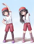  amputee bad_id bad_pixiv_id gym_uniform hat multiple_girls original pantyhose yuyuzuki_(yume_usagi) 