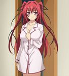  1girl breasts highres large_breasts long_hair naruse_mio red_hair screencap shinmai_maou_no_testament solo standing stitched 
