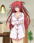  1girl breasts highres large_breasts long_hair naruse_mio red_hair screencap shinmai_maou_no_testament solo standing stitched 