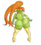  absurd_res bewbchan_(artist) big_butt big_ears blue_eyes butt goblin gold hair hi_res humanoid not_furry orange_hair piercing smile trixie_hardfuse_(character) 