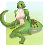  2014 anthro big_breasts breasts female garroh looking_at_viewer nipples nude presenting pussy scalie smile solo 