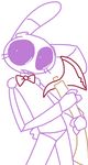  animatronic axe bonnie_(fnaf) bow_tie crossgender female five_nights_at_freddy&#039;s fur lagomorph looking_at_viewer machine mammal mechanical purple_fur rabbit robot the_weaver weapon 
