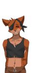 animatronic canine clothing eye_patch eyewear five_nights_at_freddy&#039;s fox foxy_(fnaf) machine mammal mechanical nukde robot shirt tank_top 