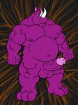  anthro balls belly biceps big_muscles chubby horn krosbar_(artist) male mammal muscles neff nude overweight pecs penis rhinoceros solo standing wreck-it_ralph 
