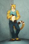  anthro feline gryx leopard male mammal solo tongue 