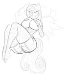  2015 anthro anthrofied areola blush breasts clothed clothing cloud corset covering covering_breasts covering_self cutie_mark elbow_gloves equine female friendship_is_magic gloves horn jrvanesbroek legwear lingerie looking_at_viewer mammal monochrome my_little_pony panties princess_cadance_(mlp) sketch skimpy solo stockings underwear winged_unicorn wings 