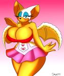  2015 anthro bat big_breasts breasts cleavage clothed clothing female huge_breasts looking_at_viewer mammal one_eye_closed rouge_the_bat sega smile solo sonic_(series) supersonicrulaa wink 