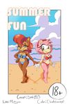  2015 amy_rose anthro bikini chipmunk clothing cloudz comic female hedgehog mammal michiyoshi rodent sally_acorn sega sonic_(series) swimsuit 