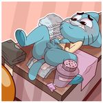  anthro anus balls cat cub diaper enookie feline gumball_watterson male mammal penis the_amazing_world_of_gumball uncut young 