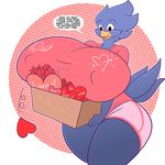  2015 anthro avian big_breasts bird breasts busty_bird english_text erect_nipples female holidays huge_breasts hyper hyper_breasts jaeh nipples smile solo text valentine&#039;s_day 