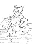  age_difference anthro areola big_breasts breasts butt child chubby cub dktorzi duo female fur hair hands_on_hips hug larger_female male mammal monochrome mustelid nipples nude open_mouth otter pool red_panda size_difference smaller_male smile standing straight voluptuous water young 